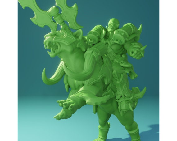 Orc on Sabretooth | Huge | 3 Variants | 32mm Scale | Brayan Nafarrate | Bestiary Vol. 6