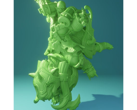 Orc on Sabretooth | Huge | 3 Variants | 32mm Scale | Brayan Nafarrate | Bestiary Vol. 6