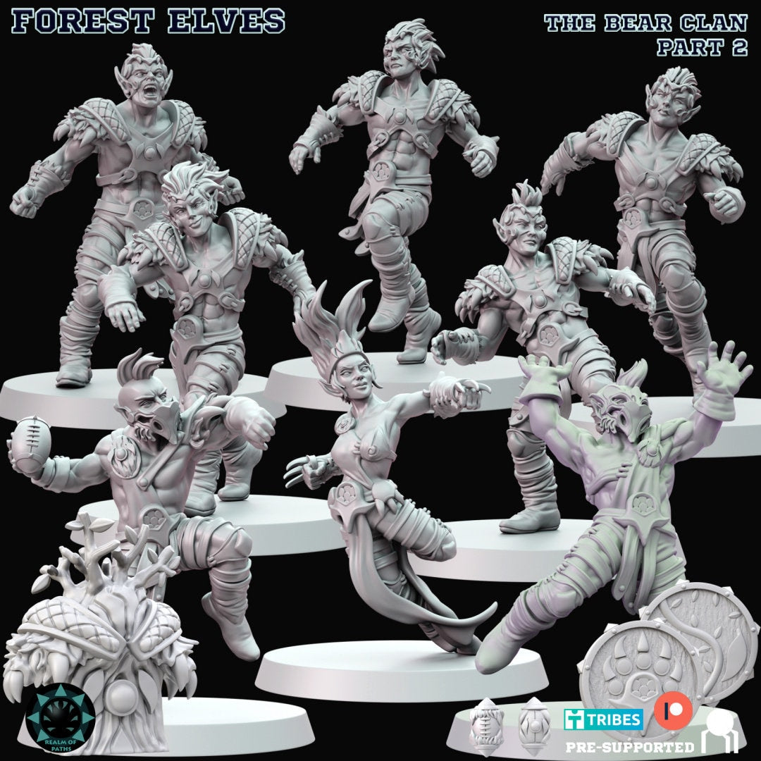 Bear Clan | Elven Team | 32mm | Fantasy Football | Realm of Paths