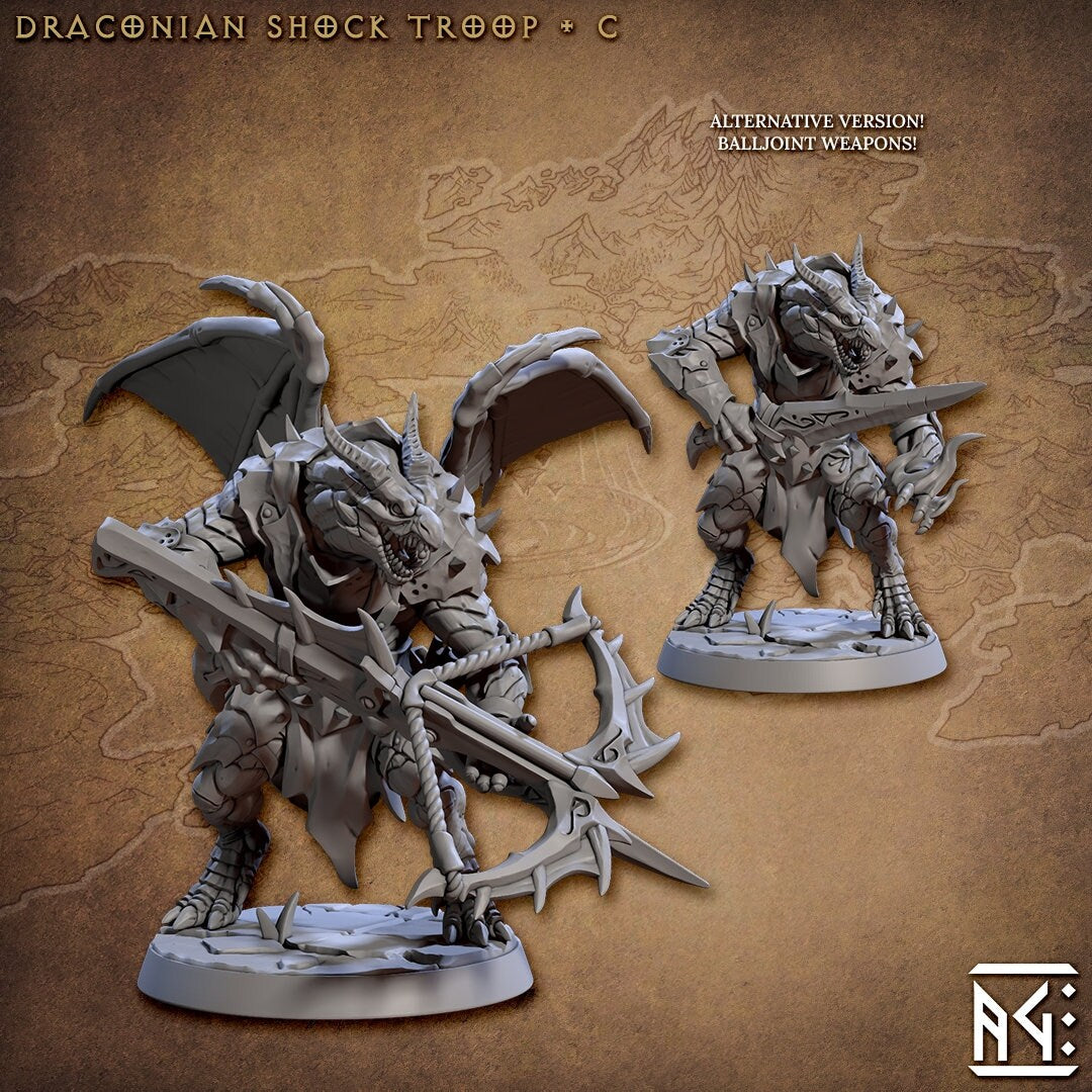 Draconian Shock Troops | Medium | 32mm | AG | Draconian Scourge