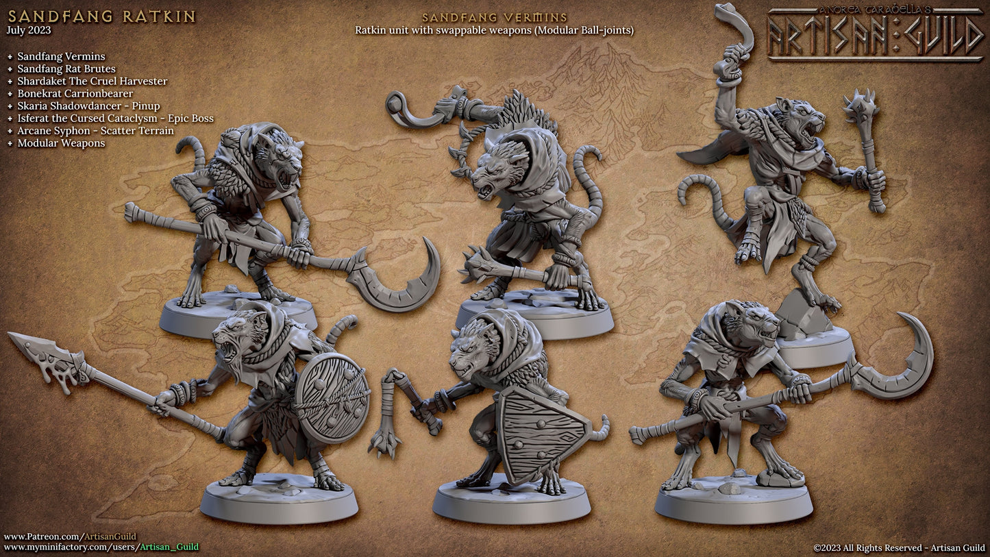 Sandfang Ratkin | Medium | 32mm | Artisan Guild | Sandfang Ratkin