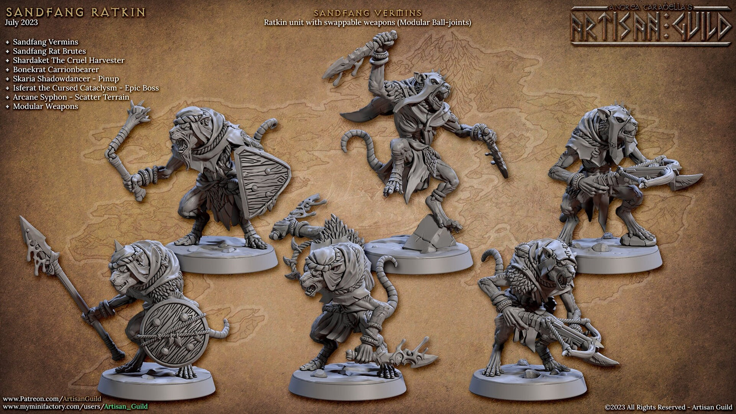Sandfang Ratkin | Medium | 32mm | Artisan Guild | Sandfang Ratkin