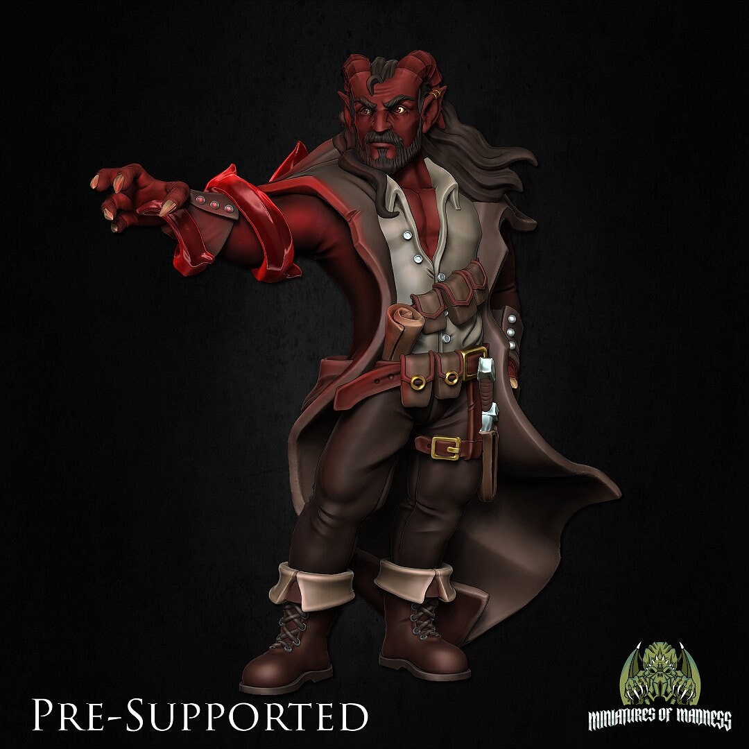 Vincent Morthos | Tiefling Warlock | Medium | Miniatures of Madness