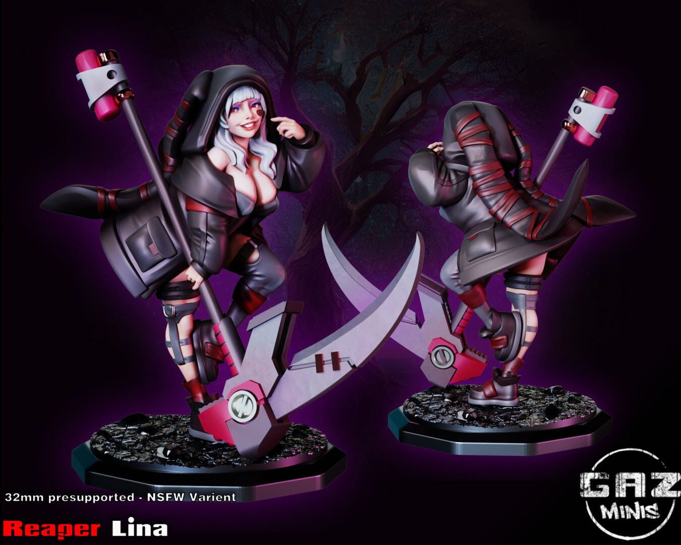 Reaper Lina | Medium | 32mm | Gaz Minis | NSFW Option | Pinup