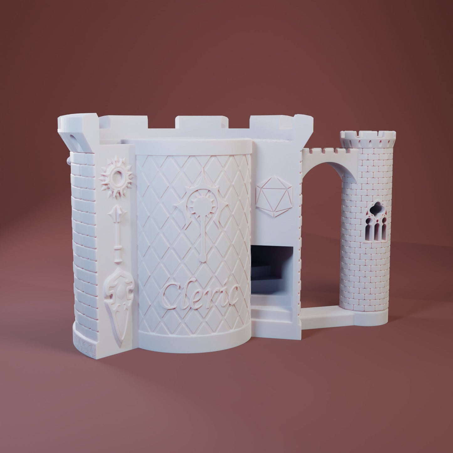 Cleric Dice Mug | Sip & Rollers | Dungeons and Dragons | TTRPG | Health Tracker | Dice Tower | Dungeon Master | Curations by Kira