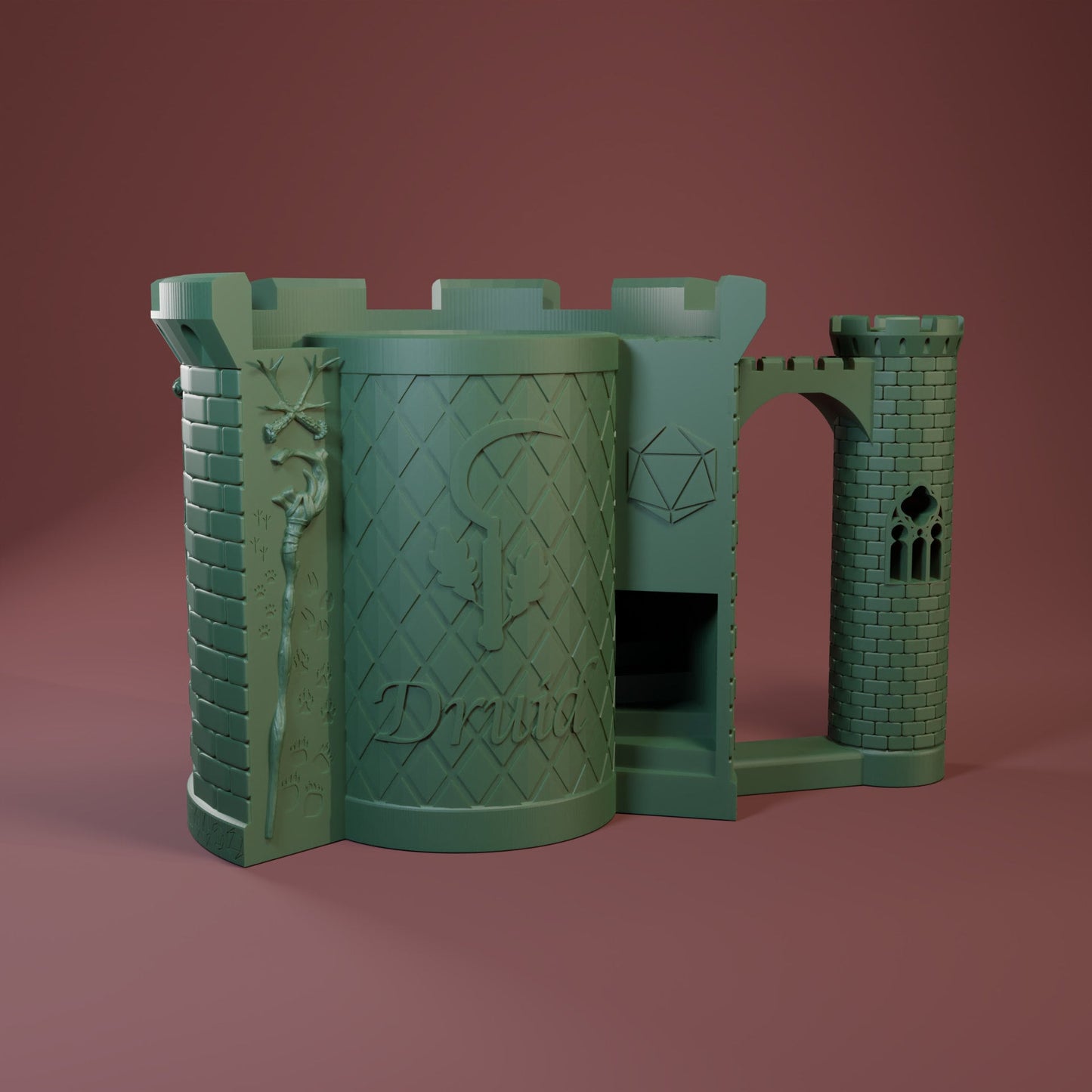 Druid Dice Mug | Sip & Rollers | Dungeons and Dragons | TTRPG | Health Tracker | Dice Tower | Dungeon Master | Curations by Kira