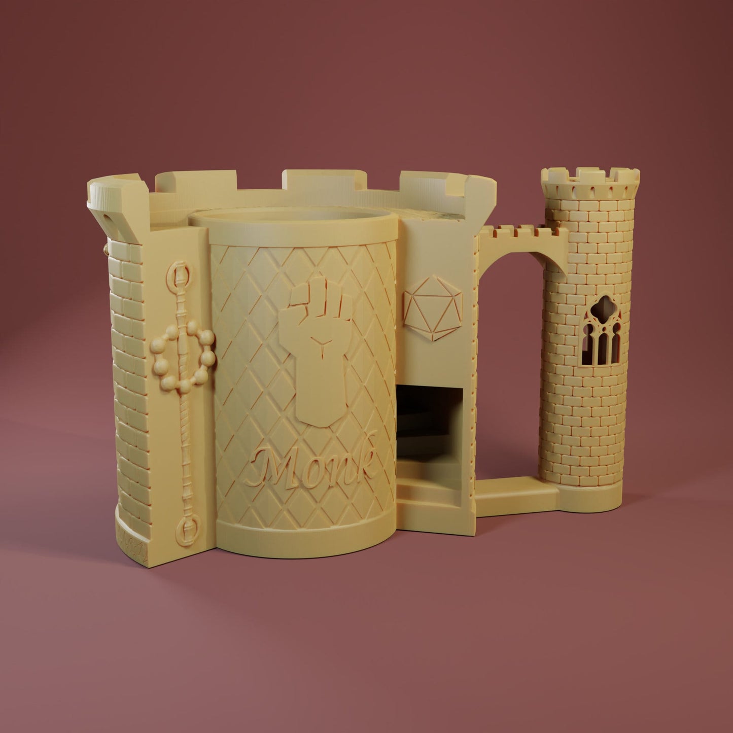 Monk Dice Mug | Sip & Rollers | Dungeons and Dragons | TTRPG | Health Tracker | Dice Tower | Dungeon Master | Curations by Kira