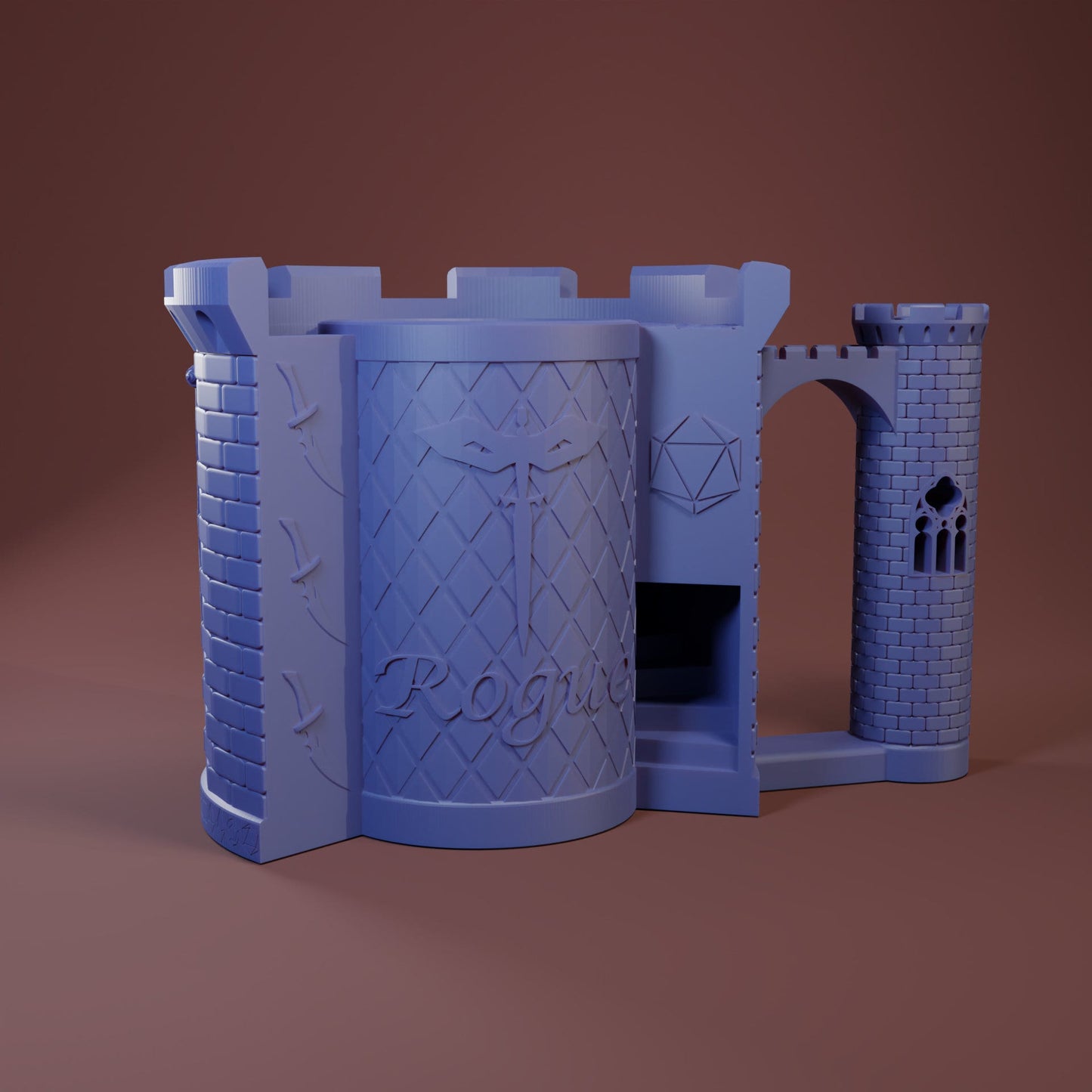 Rogue Dice Mug | Sip & Rollers | Dungeons and Dragons | TTRPG | Health Tracker | Dice Tower | Dungeon Master | Curations by Kira