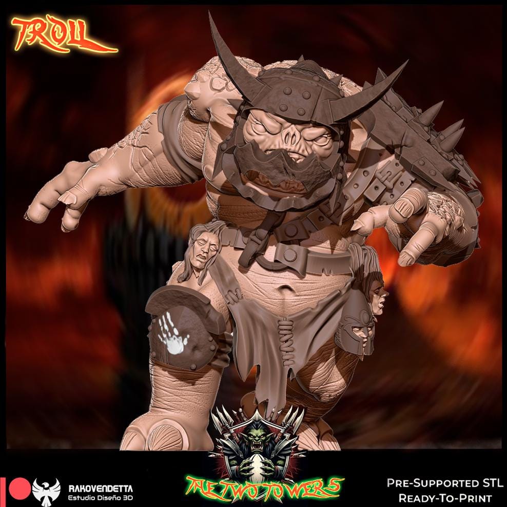 The Dark Towers | Complete Orcs Team | Fantasy Football | Txarli Factory | 3D Printed Miniature | 8K Quality Resin | Bases Included | TTRPG