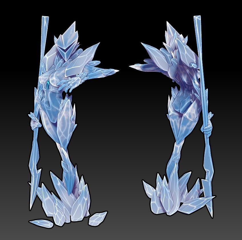 Khele | Ice Golem Maker | Ice Witch | Medium | 32mm | Twin Goddess Miniatures |