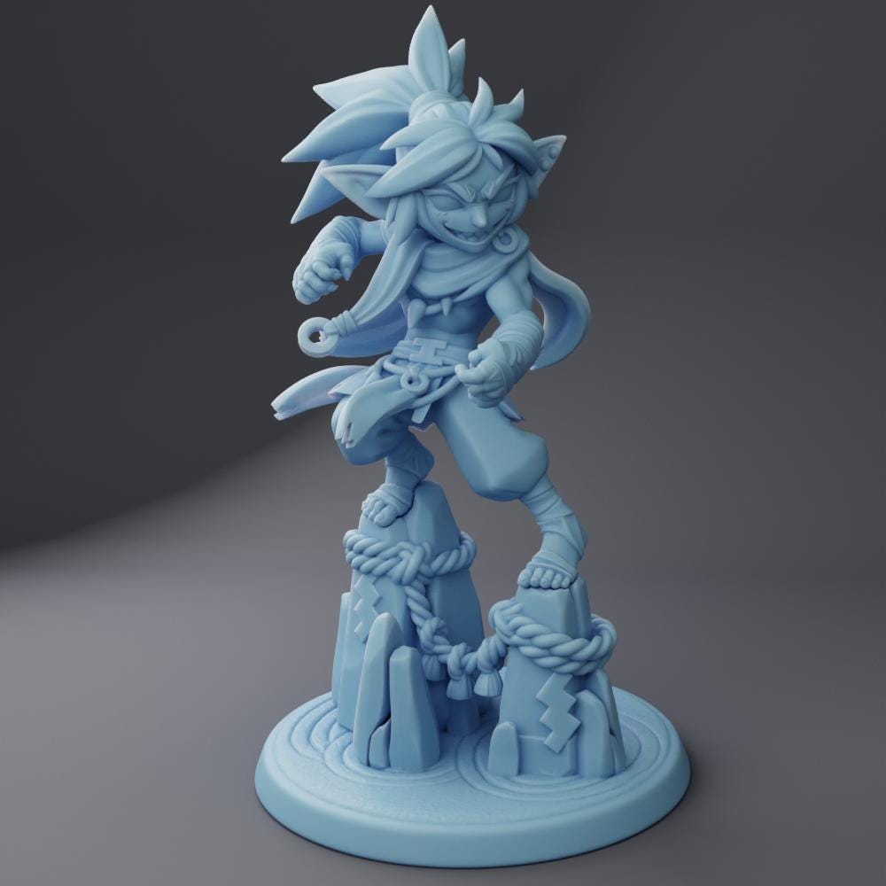 Saru | Goblin Monk | Medium | Dungeons and Dragons | Pathfinder | Adventurer | Twin Goddess Miniatures | 3D Resin Printed | 8K Quality