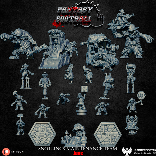 Maintenance Crew | Runt Team | Fantasy Football | Txarli Factory | 3D Printed Miniature | 8K Quality Resin | Bases Included