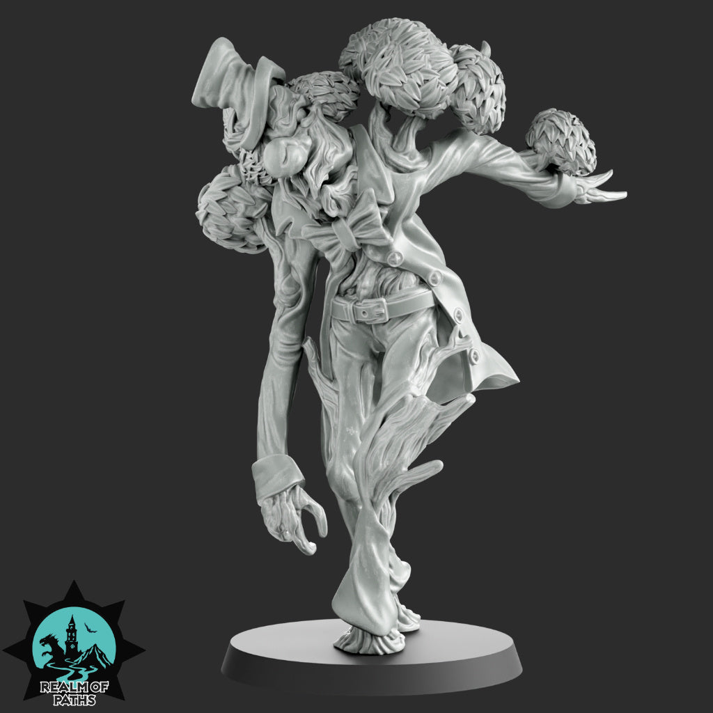 A 3D rendering of a whimsical, fantastical creature with a unique, multi-headed appearance, standing on a pedestal.