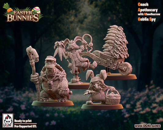 Easter Bunnies | Support Staff | Jumping Team Miniatures | Fantasy Football | Ugni | Dungeons and Dragons | TTRPG | 8K Resin 3D Printed