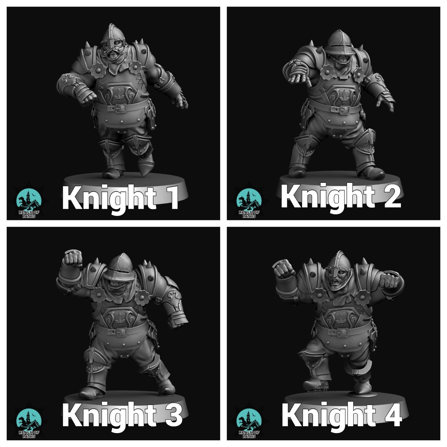The Grail Guardians | Noble Team | Human Team | Fantasy Football | Realm of Paths | Dungeons and Dragons | Resin Printed Miniature