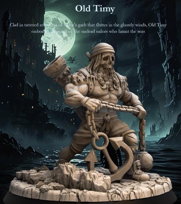 Old Timy | Undead Pirate | Pirate | Medium | Dungeons and Dragons | TTRPG | RNE Studio | Vol. 2 Deep Waters