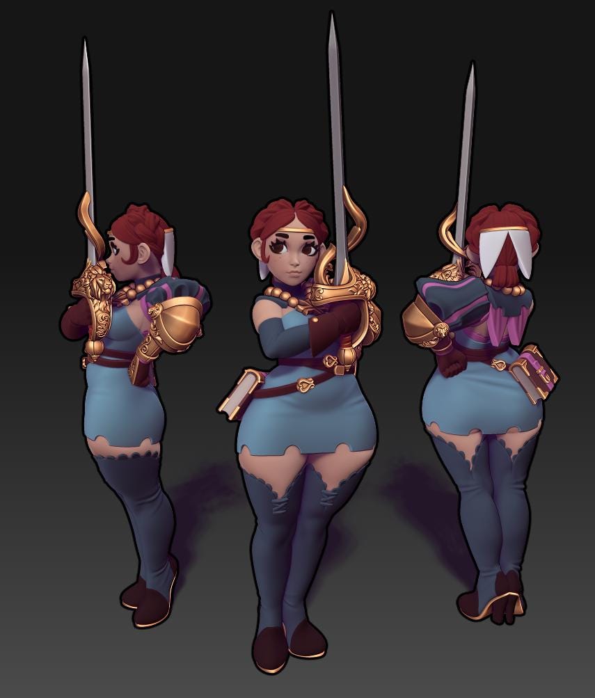 Keselle | Female Fencer | Medium | Dungeons and Dragons | Pathfinder | Adventurer | Twin Goddess Miniatures | 3D Resin Printed | 8K Quality