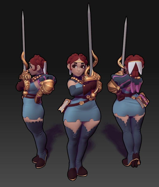 Keselle | Female Fencer | Medium | Dungeons and Dragons | Pathfinder | Adventurer | Twin Goddess Miniatures | 3D Resin Printed | 8K Quality