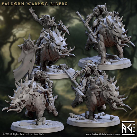 Faldorn Warhog Riders | 12 Variants | 32mm Scale | Large | Faldorn Hobgoblins | Artisan Guild | TTRPG | Dungeons and Dragons