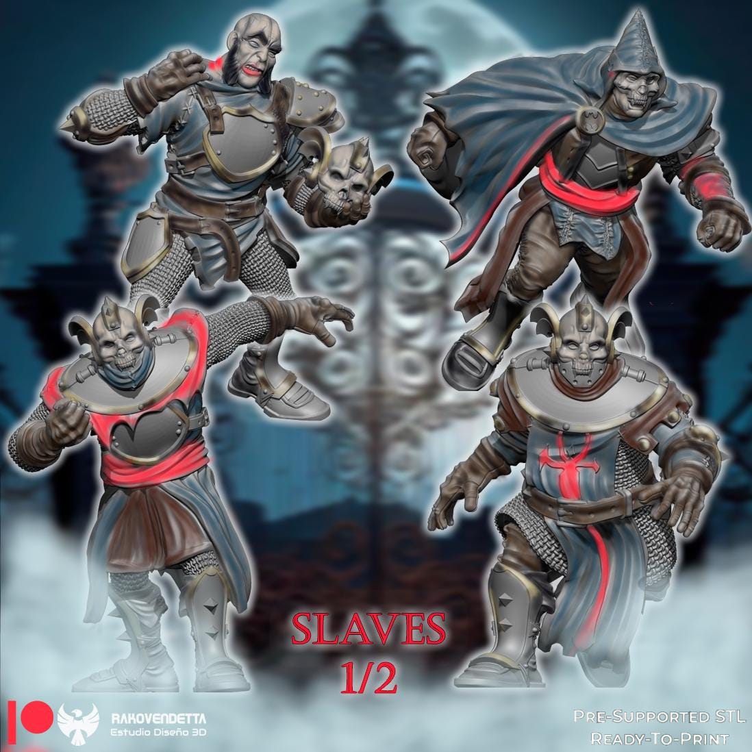 Vampire Team | Fantasy Football | Txarli Factory | 3D Printed Miniature | 8K Quality Resin | Bases Included | TTRPG