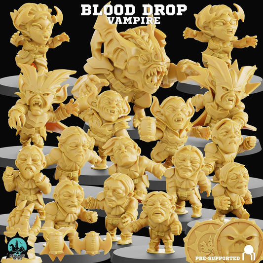 Blood Drop | Vampire Team | Fantasy Football | Realm of Paths | 3D Printed Miniature | 8K Quality Resin | Bases Included | TTRPG