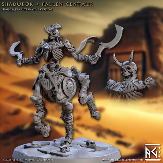 Shadukor | Fallen Centaur | 50mm Base | Large | 32mm | Artisan Guild | Tombkeepers | Miniature | 3D Printed | 8K Quality