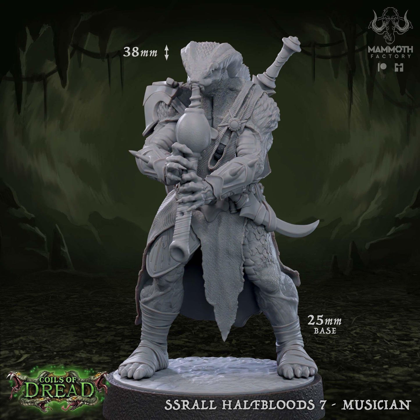 Ssrall Halfbloods | Yuan-Ti Abomination | Medium | 25mm Base | Dungeons and Dragons | 8k Resin Quality | Coils of Dread | Mammoth Factory