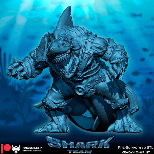 Great White | Big Guy | Lizard Team | Fantasy Football | Txarli Factory | 3D Printed Miniature | 8K Quality Resin | Bases Included | TTRPG