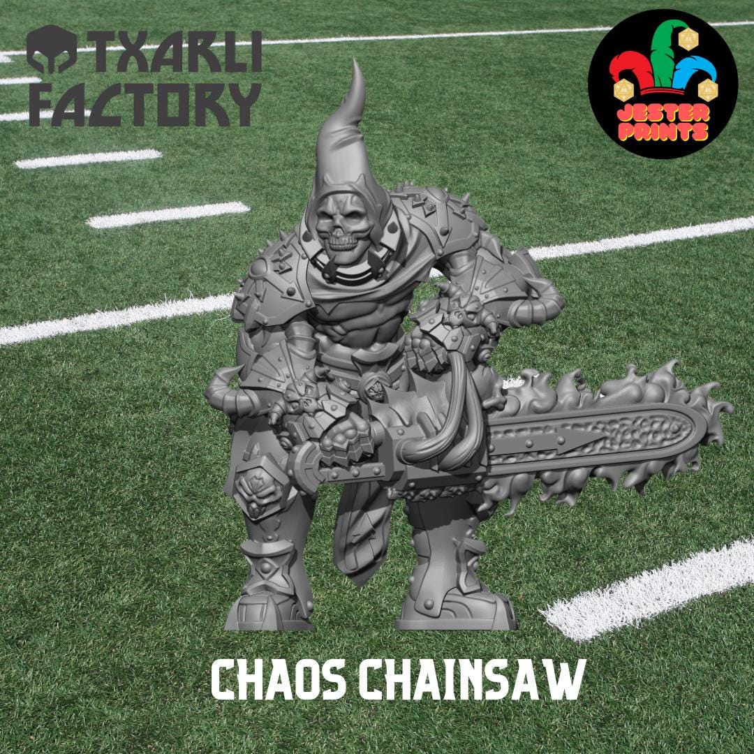 Chaos Chainsaw | Star Player | Fantasy Football | Txarli Factory | 3D Printed Miniature | 8K Quality Resin | Base Included