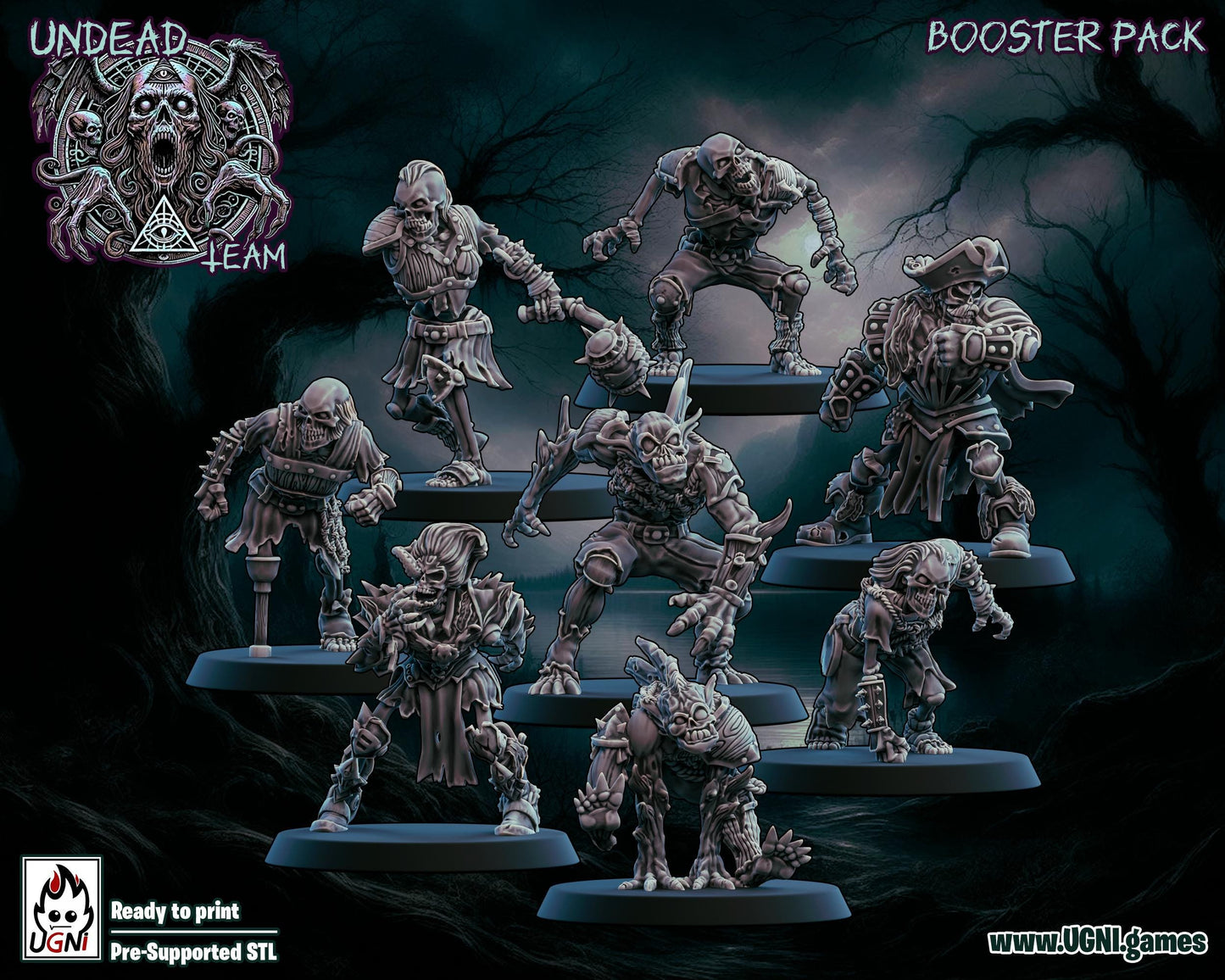 Undead Team Booster Pack | 8 Models | Fantasy Football | Ugni Miniatures