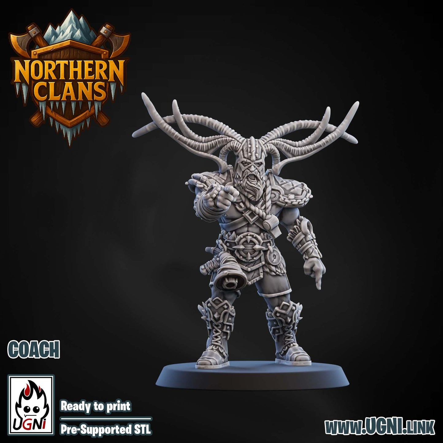 Coach and Apothecary | Northern Clans | Norsemen | Fantasy Football | Ugni Miniatures | 12k Resin Quality