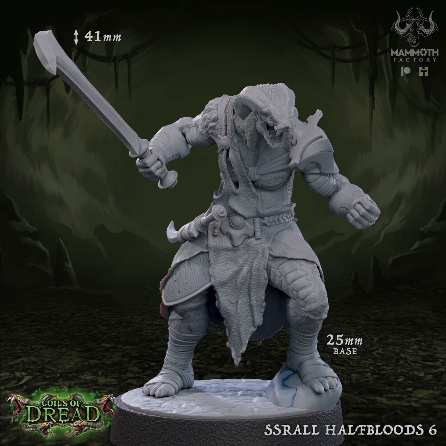 Ssrall Halfbloods | Yuan-Ti Abomination | Medium | 25mm Base | Dungeons and Dragons | 8k Resin Quality | Coils of Dread | Mammoth Factory