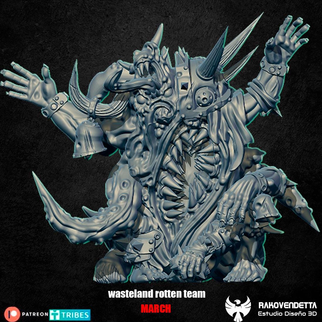 Rotten Wastelanders | Rotten Team | Fantasy Football | Txarli Factory | 3D Printed Miniature | 8K Quality Resin | Bases Included | TTRPG
