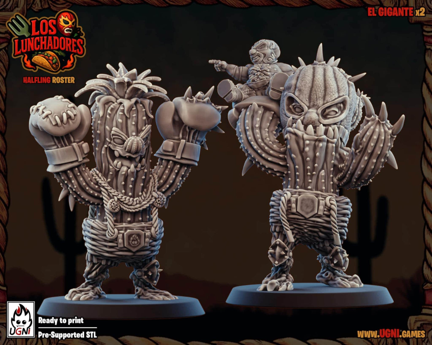 Los Lunchadores | Halfling Team | Stunty | Fantasy Football | Bases Included | 3D Printed Miniatures | 12K Quality | Ugni Miniatures