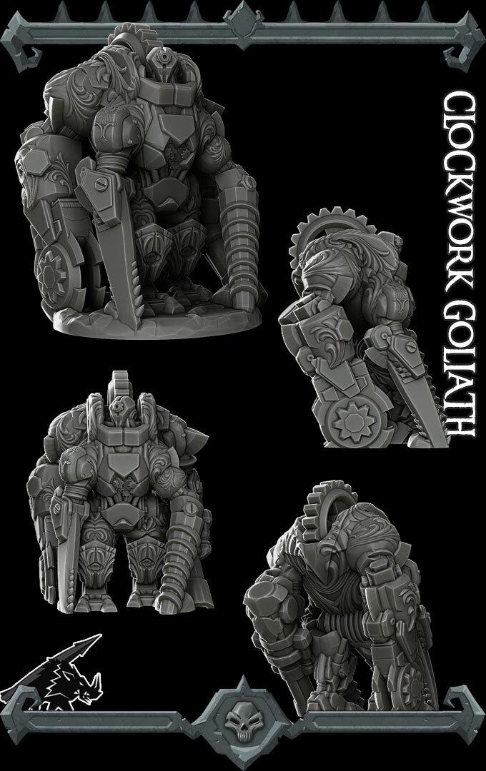 Clockwork Goliath | Large | Rocket Pig Miniatures | Dungeons and Dragons | TTRPG | 8k Quality 3D Printed Miniature | Steampunk | Mechanical