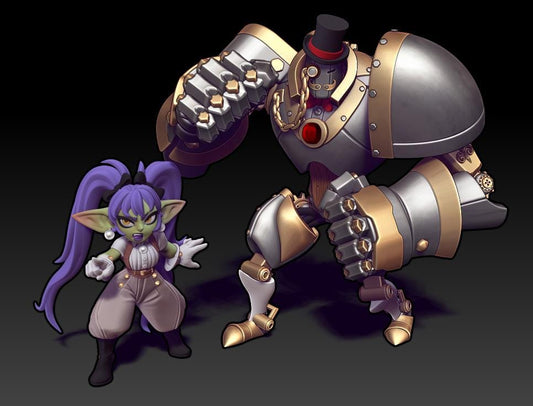 Prissy the Robo Maker and Robo Golem  | Medium | 32mm | Elemental Mancers | Twin Goddess Miniatures