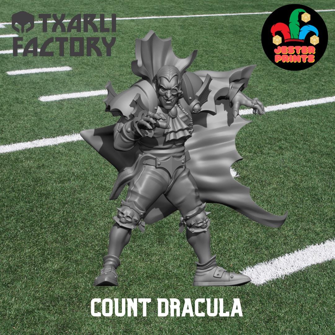Count Dracula | Vampire Lord | Star Player | Fantasy Football | Txarli Factory | 3D Printed Miniature | 8K Quality Resin | Base Included