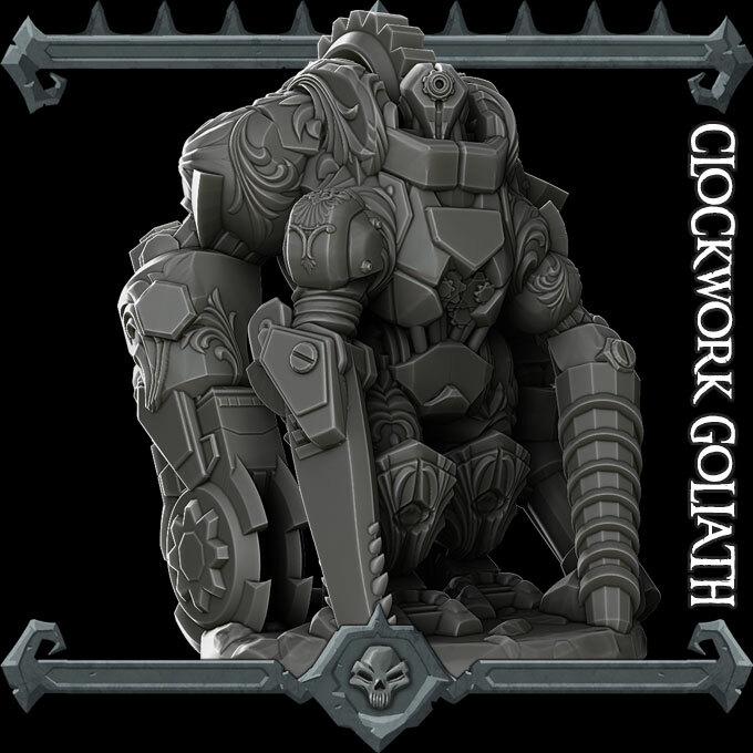 Clockwork Goliath | Large | Rocket Pig Miniatures | Dungeons and Dragons | TTRPG | 8k Quality 3D Printed Miniature | Steampunk | Mechanical