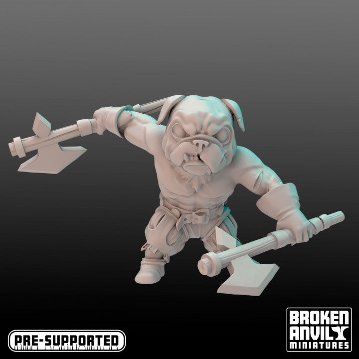 a 3d model of a dog with a hammer