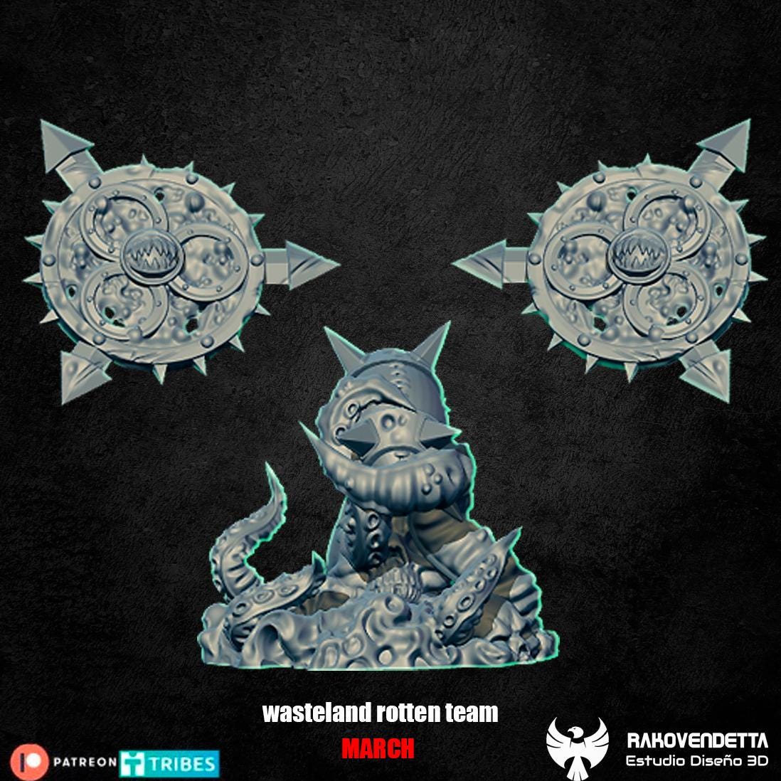 Rotten Wastelanders | Rotten Team | Fantasy Football | Txarli Factory | 3D Printed Miniature | 8K Quality Resin | Bases Included | TTRPG
