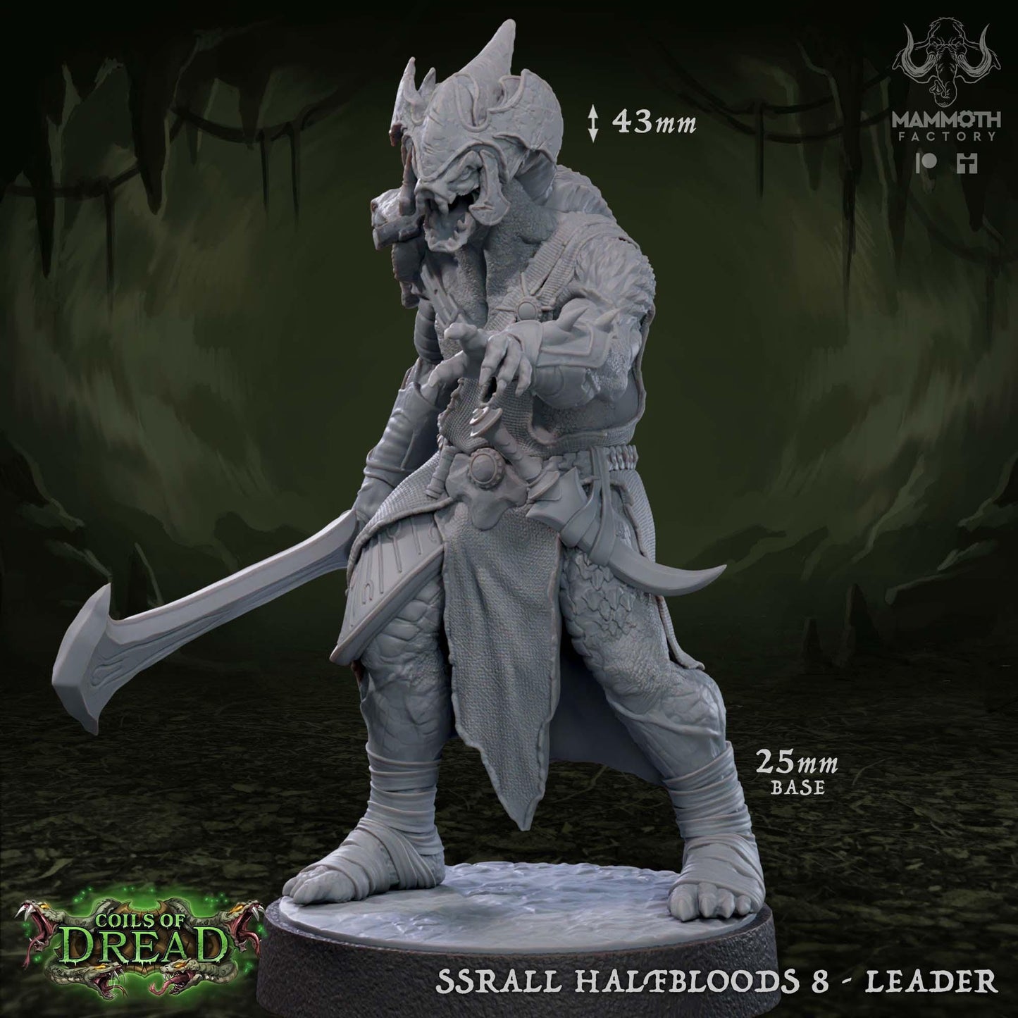 Ssrall Halfbloods | Yuan-Ti Abomination | Medium | 25mm Base | Dungeons and Dragons | 8k Resin Quality | Coils of Dread | Mammoth Factory