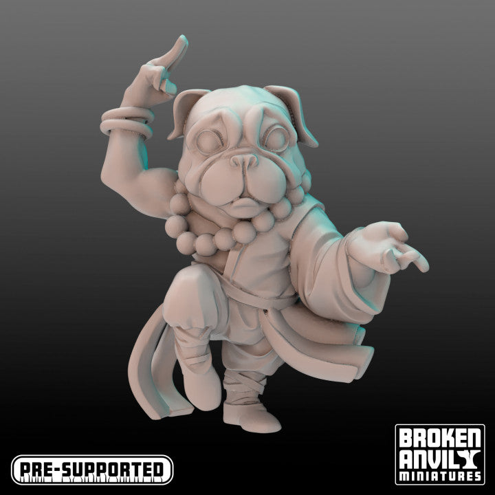 a 3d model of a dog with a finger up