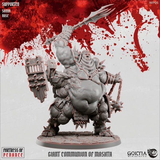 Giant Communion of Mashta | 50mm Base |  Goetia Miniatures | Fortress of Penance | Dungeons and Dragons | 8k Quality 3D Printed Miniature