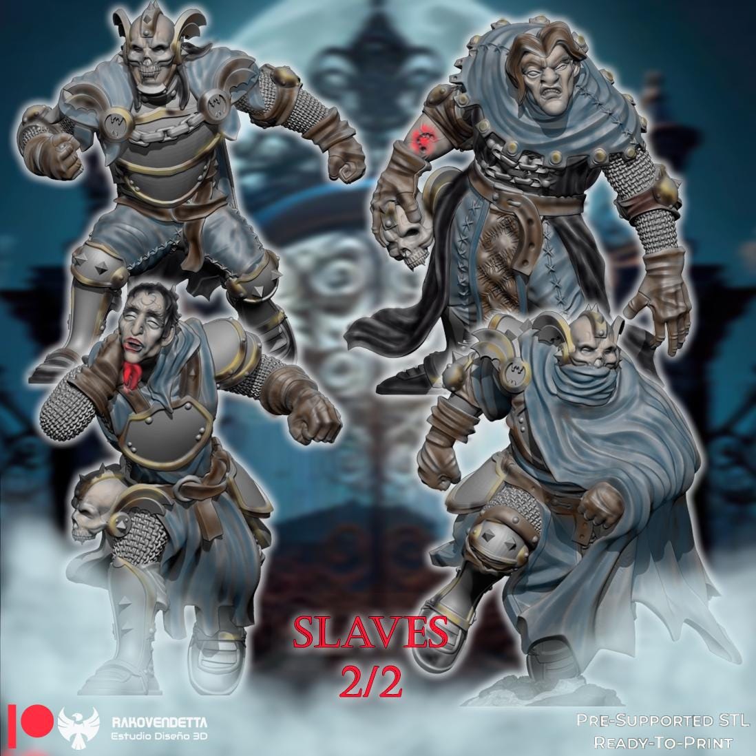 Vampire Team | Fantasy Football | Txarli Factory | 3D Printed Miniature | 8K Quality Resin | Bases Included | TTRPG