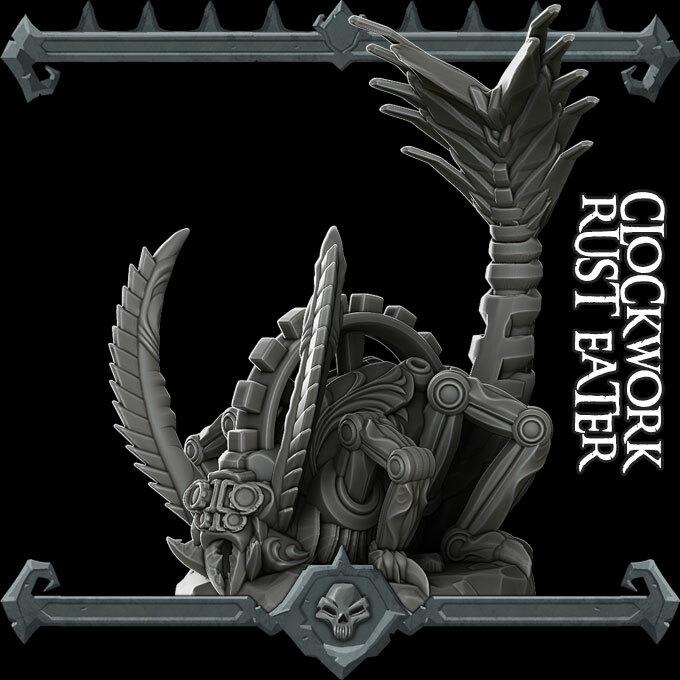 Clockwork Rust Eater | 30mm Base | Rocket Pig Miniatures | Dungeons and Dragons | TTRPG | 8k Quality 3D Printed Miniature | Steampunk