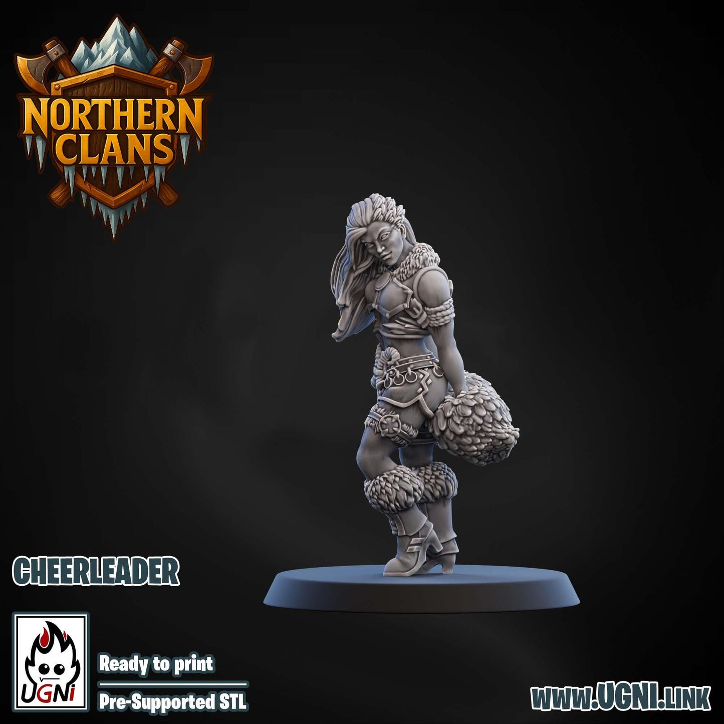 Cheerleaders x3 | Northern Clans | Norsemen | Fantasy Football | Ugni Miniatures | 12k Resin Quality