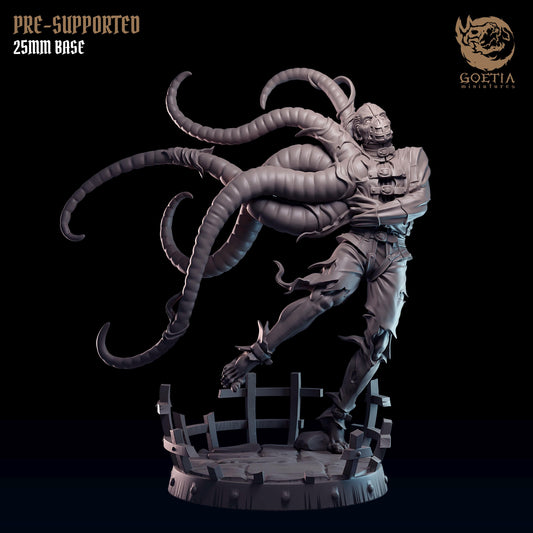 Straightjacket Cultist | 25mm Base | 3 Variants | Goetia Miniatures | Madhouse | Dungeons and Dragons | 8k Quality 3D Printed Miniature