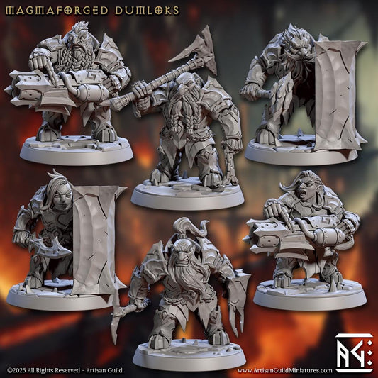 Magmaforged Dulok | Medium | 30mm Base | 32mm | Magmaforged Dulok | Artisan Guild | Dungeons and Dragons | Fantasy Battles | Chaos Dwarves