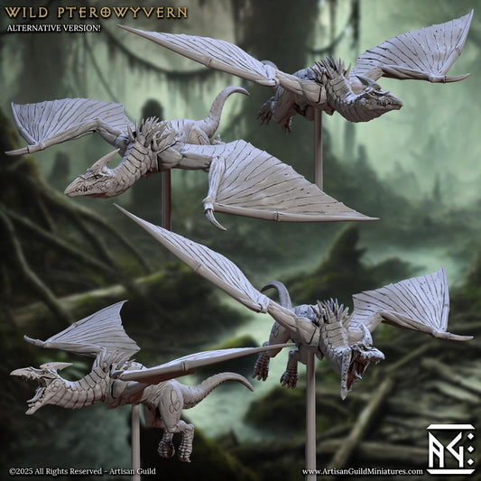 Wild Pterowyven | Large | 50mm Base | Lizardmen of Falgor's Swamp | Artisan Guild | Dungeons and Dragons | TTRPG