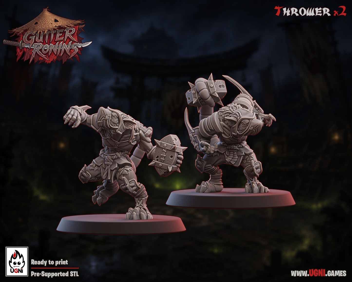 Gutter Ronin Team | Fantasy Football | Ugni | 8K 3D Resin Printed Miniature